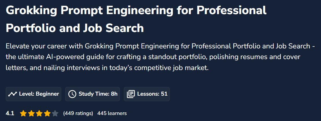 Grokking Prompt Engineering for Professional Portfolio and Job Search