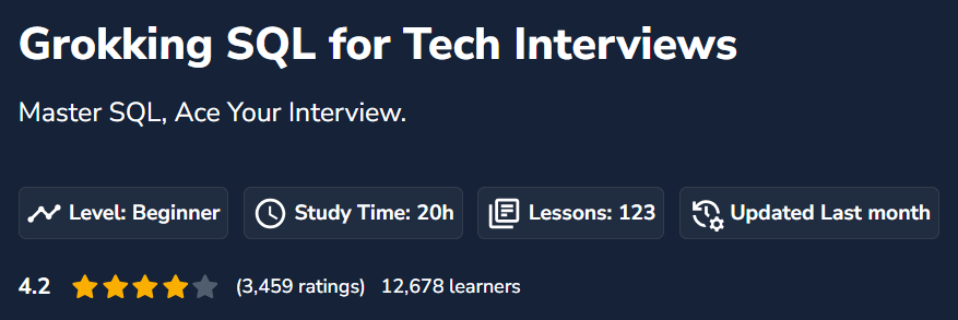 Grokking SQL for Tech Interviews