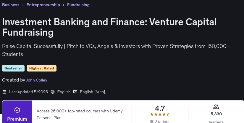 Investment Banking and Finance_ Venture Capital Fundraising