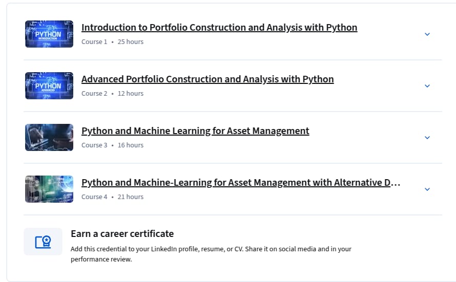 Investment Management with Python and Machine Learning Specialization