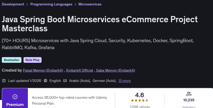 Java Spring Boot Microservices eCommerce Project Masterclass.
