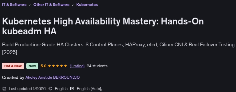 Kubernetes High Availability Mastery_ Hands-On kubeadm HA