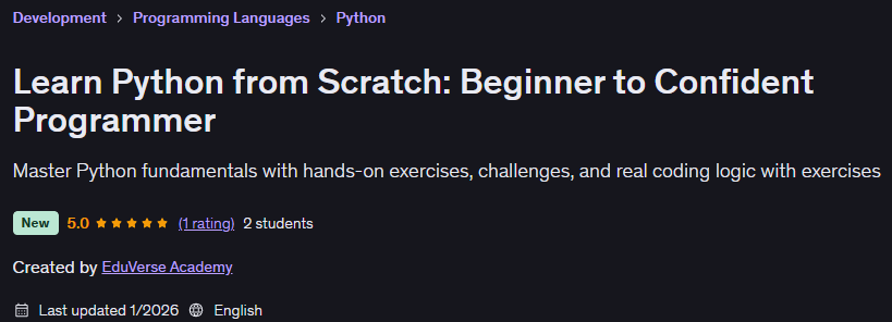 Learn Python from Scratch Beginner to Confident Programmer