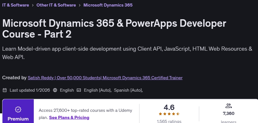 Microsoft Dynamics 365 & PowerApps Developer Course - Part 2
