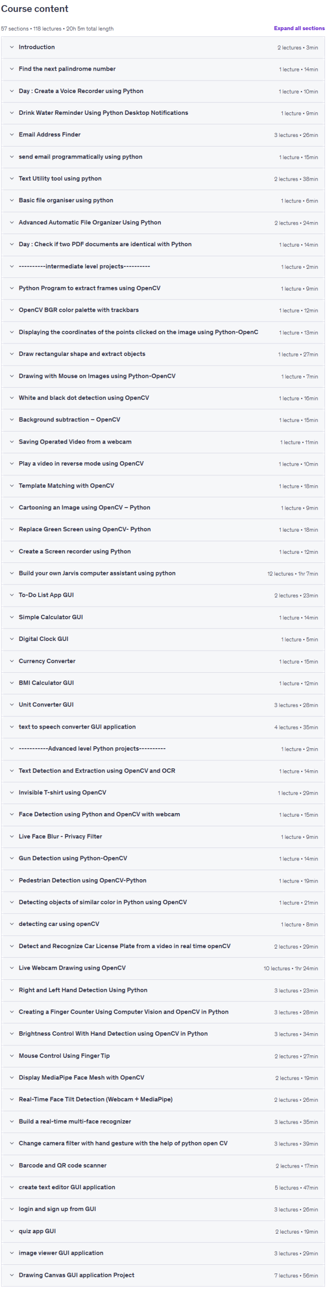 Python Projects Build 50+ GUI, OpenCV & Terminal Projects Content