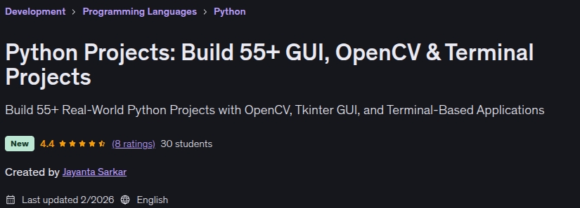 Python Projects_ Build 55+ GUI, OpenCV & Terminal Projects