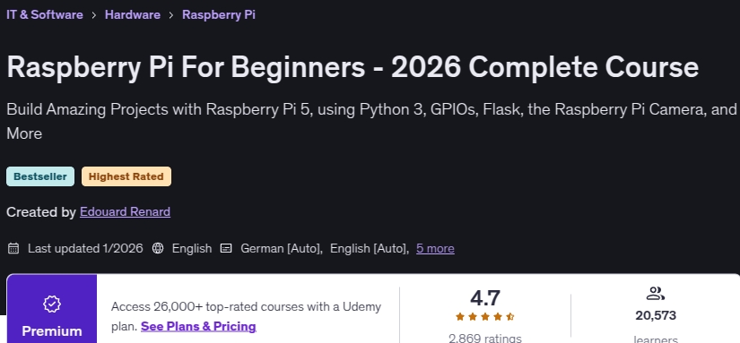 Raspberry Pi For Beginners - 2026 Complete Course