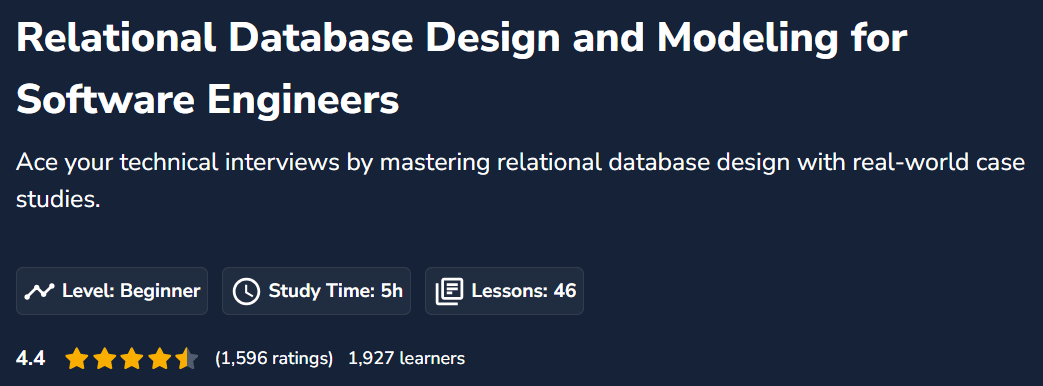Relational Database Design and Modeling for Software Engineers