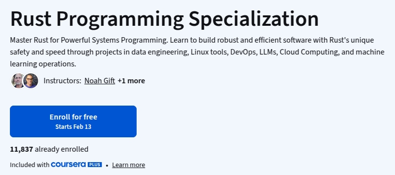Rust Programming Specialization