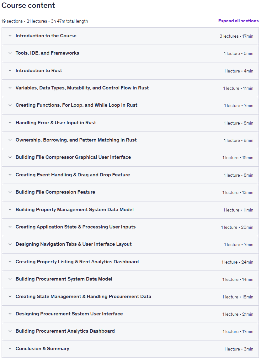 Software Development with Rust Building Real World Projects Content