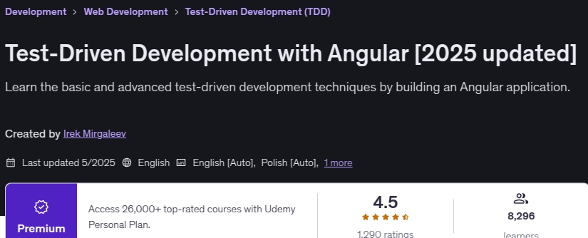 Test-Driven Development with Angular [2025 updated]