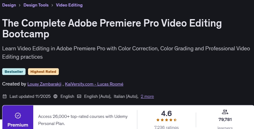 The Complete Adobe Premiere Pro Video Editing Bootcamp