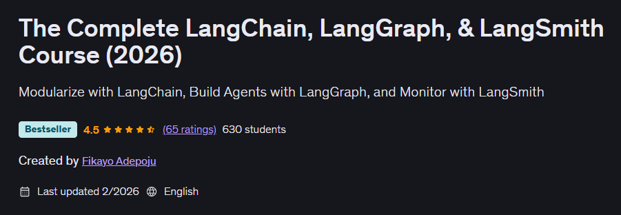 The Complete LangChain, LangGraph, & LangSmith Course (2026)
