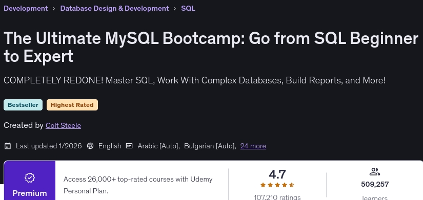 The Ultimate MySQL Bootcamp_ Go from SQL Beginner to Expert