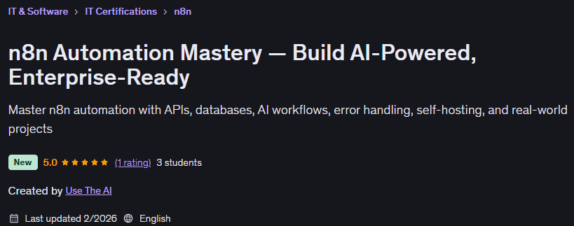 n8n Automation Mastery — Build AI-Powered, Enterprise-Ready