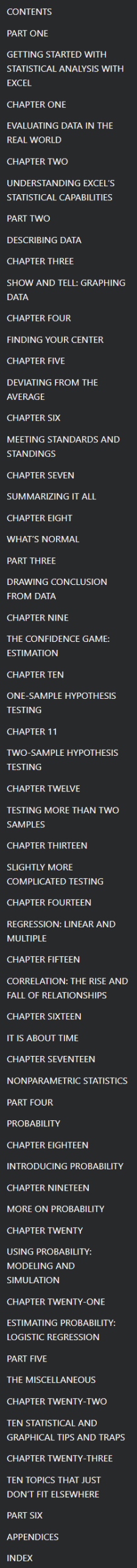 MASTERING STATISTICAL ANALYSIS WITH EXCEL