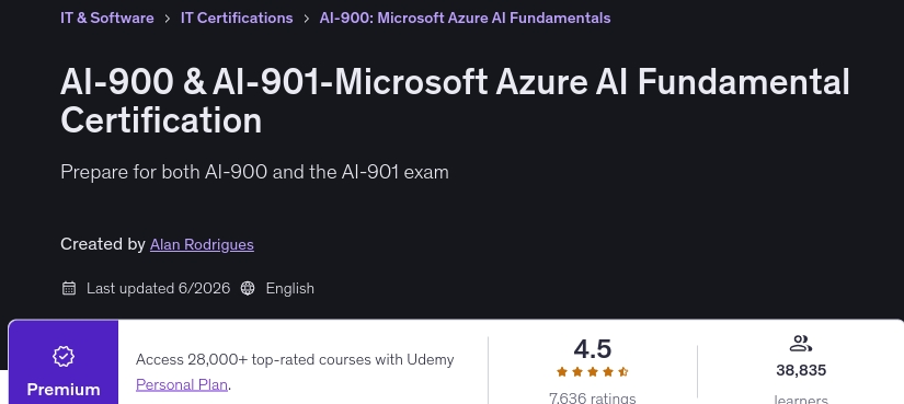 AI-900 & AI-901-Microsoft Azure AI Fundamental Certification