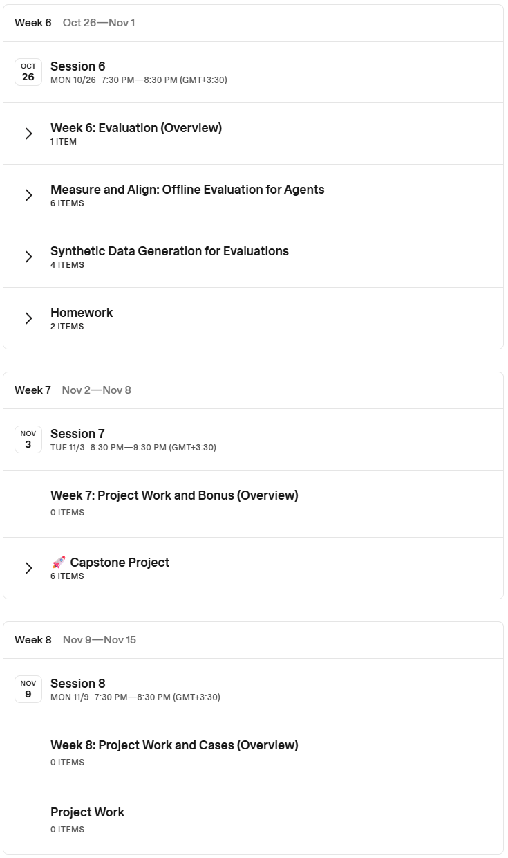 AI Engineering Buildcamp: From RAG to Agents Content