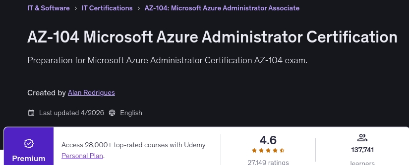 AZ-104 Microsoft Azure Administrator Certification