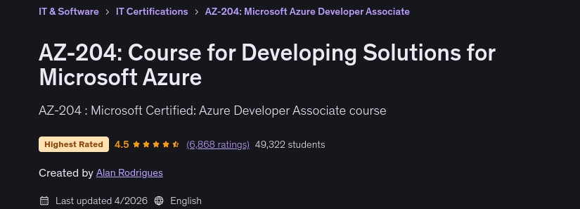 AZ-204_ Course for Developing Solutions for Microsoft Azure