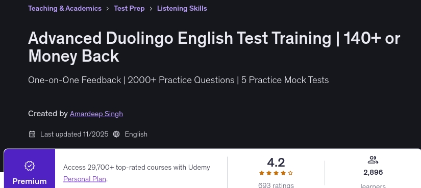 Advanced Duolingo English Test Training _ 140+ or Money Back