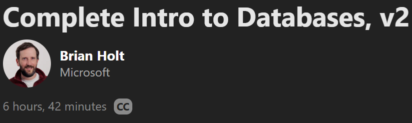 Complete Intro to Databases, v2