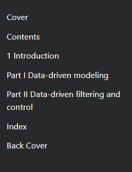 Data-Driven Modeling, Filtering and Control
