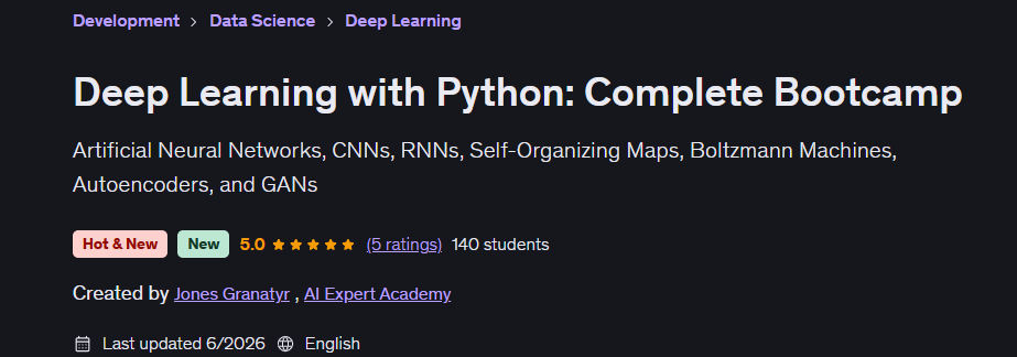 Deep Learning with Python Complete Bootcamp