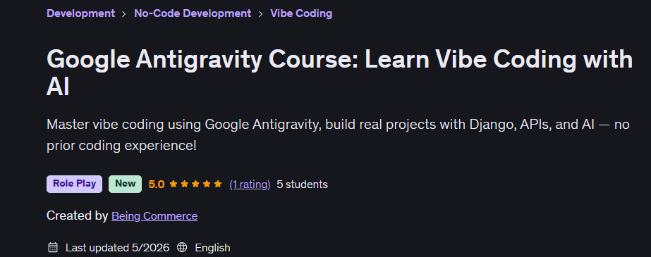 Google Antigravity Course: Learn Vibe Coding with AI