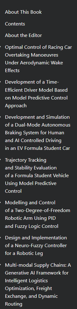 Intelligent Control and Autonomous Systems