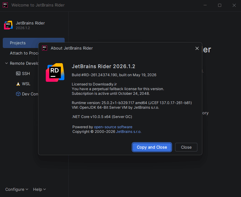 JetBrains Rider 2026.1.2