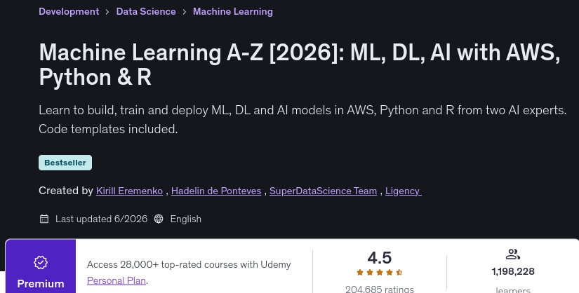 Machine Learning A-Z [2026]_ ML, DL, AI with AWS, Python & R