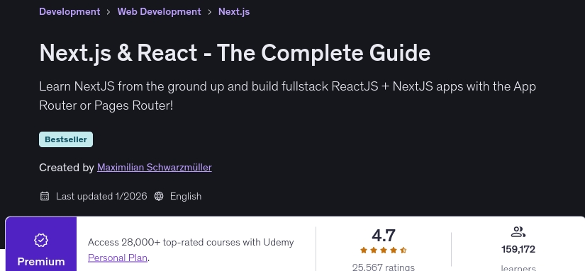 Next.js & React - The Complete Guide