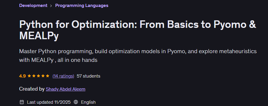 Python for Optimization: From Basics to Pyomo & MEALPy