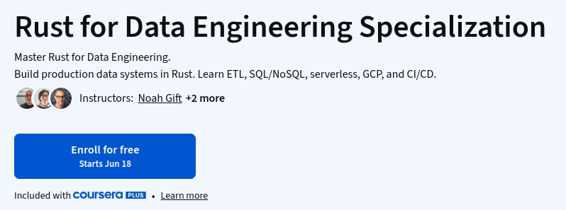 Rust for Data Engineering Specialization