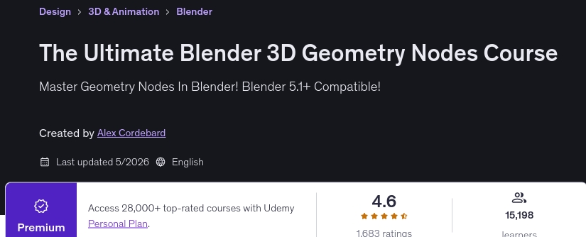 The Ultimate Blender 3D Geometry Nodes Course