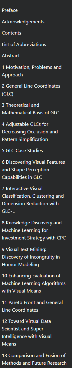 Visual Knowledge Discovery and Machine Learning