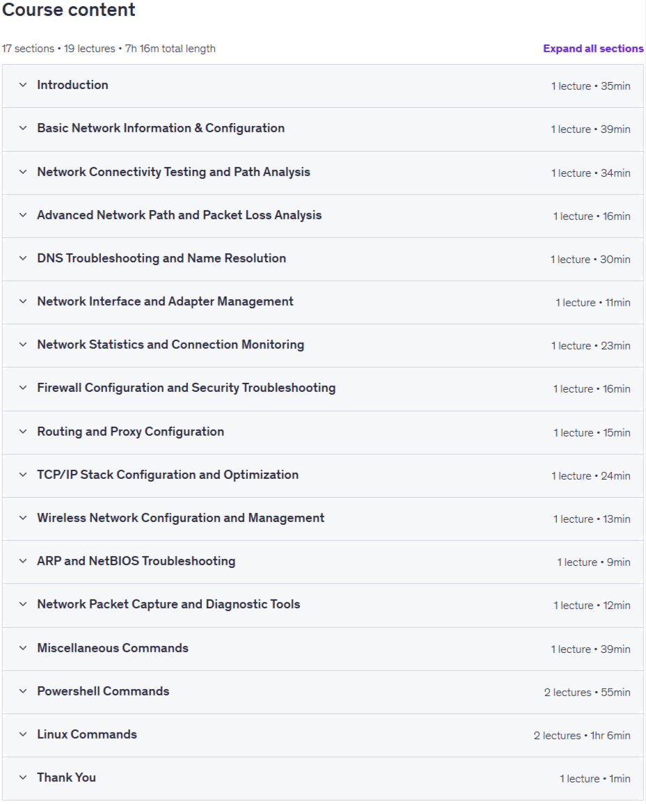 150+ CMD, PowerShell & Linux - for Network Troubleshooting Content