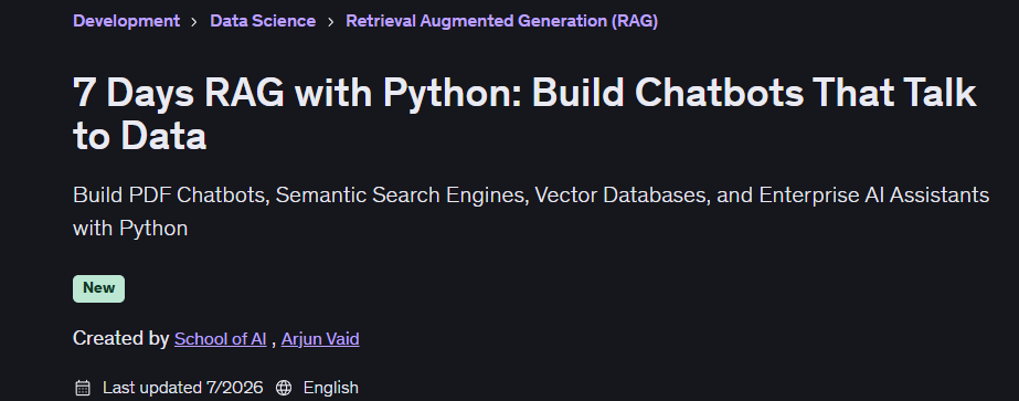  7 Days RAG with Python: Build Chatbots That Talk to Data