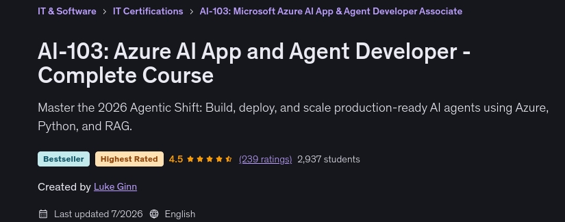 AI-103_ Azure AI App and Agent Developer - Complete Course