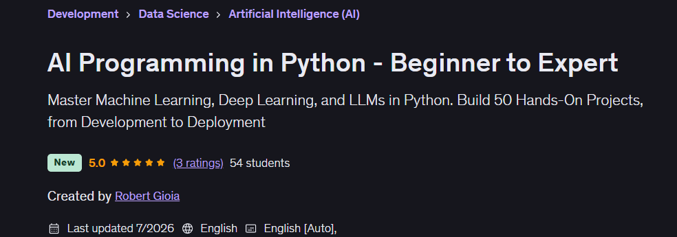 AI Programming in Python - Beginner to Expert