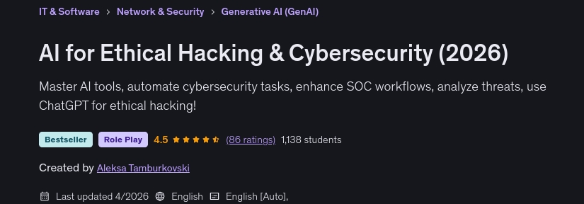 AI for Ethical Hacking & Cybersecurity (2026)