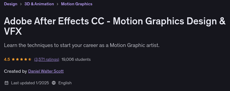Adobe After Effects CC - Motion Graphics Design & VFX