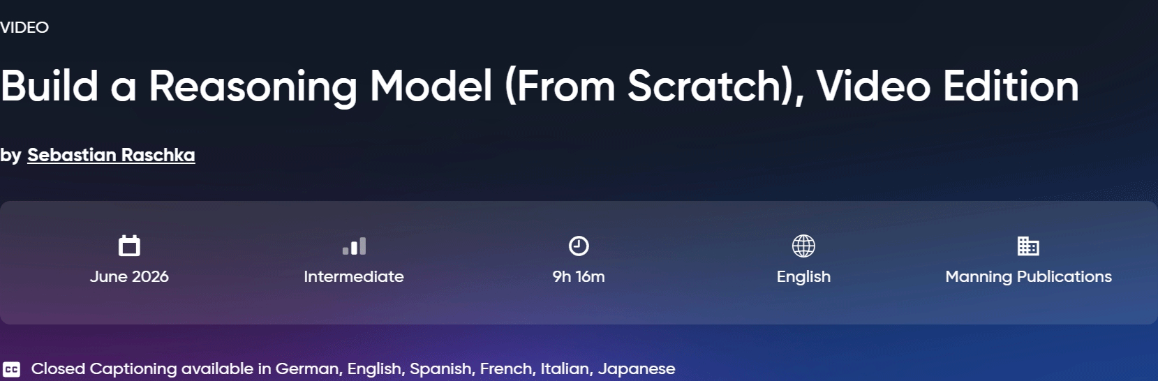 Build a Reasoning Model (From Scratch), Video Edition