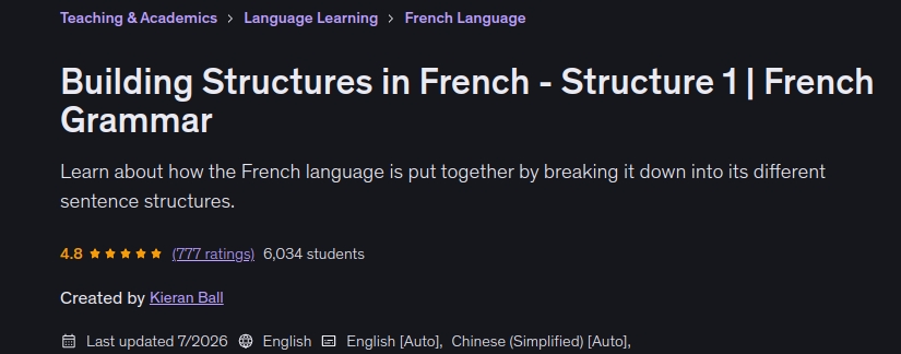 Building Structures in French - Structure 1 _ French Grammar