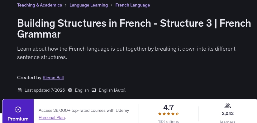 Building Structures in French - Structure 3 _ French Grammar