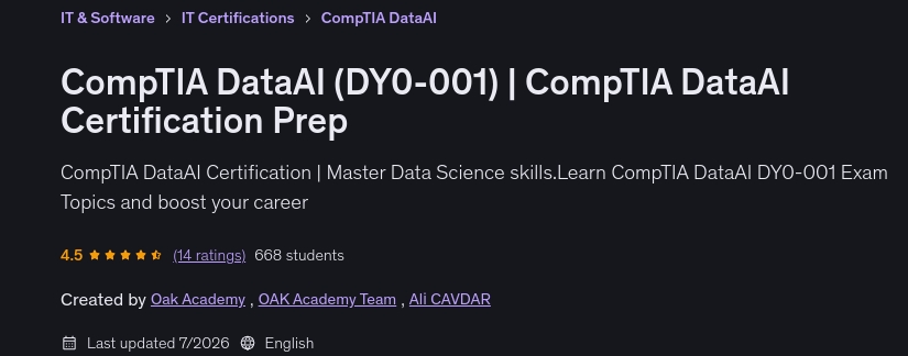 CompTIA DataAI (DY0-001) _ CompTIA DataAI Certification Prep