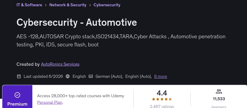 Cybersecurity - Automotive