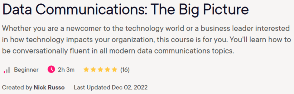 Data Communications: The Big Picture