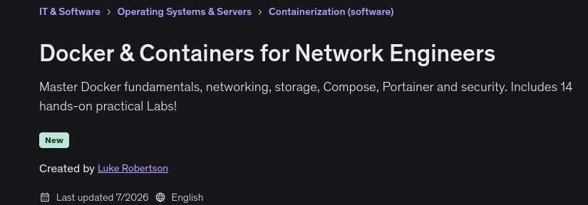 Docker & Containers for Network Engineers